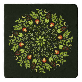 Nature Lover Mandala - Potions, Mushrooms, Leaves Trivet