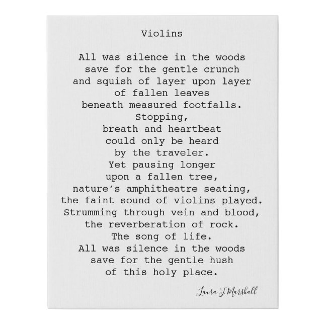 Nature Lover Poetry Wall Canvas (Front)