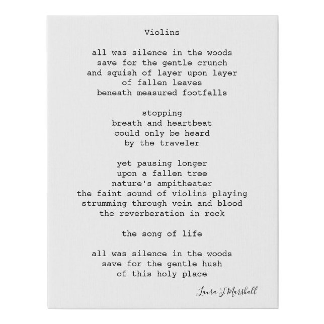 Nature Lover Poetry Wall Canvas (Front)