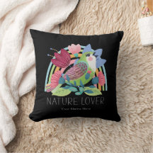 Nature Lover Watercolor Bird Flowers Rainbow Color