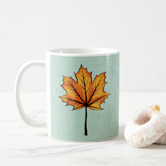 Nature Lover Yellow Leaf Blue Autumn Coffee Mug