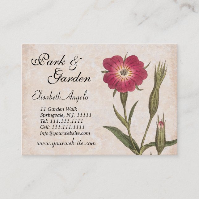 Nature Lover's Collage Wildflowers and Insects Business Card (Front)