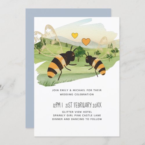 Nature Lovers Countryside Bees Wedding