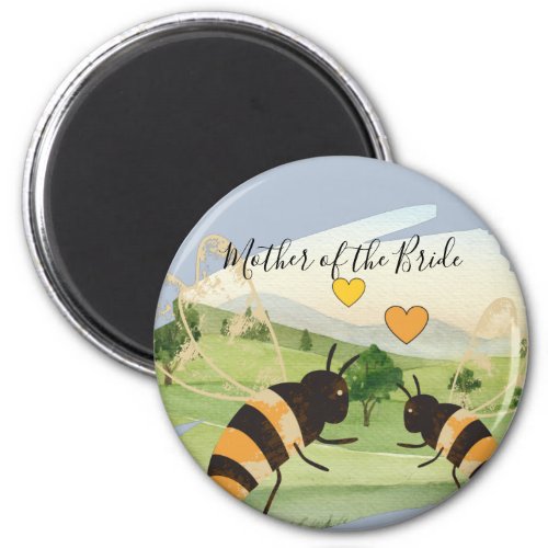 Nature Lovers Countryside Bees Wedding Magnet