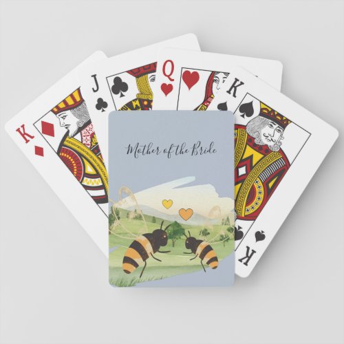 Nature Lovers Countryside Bees Wedding Poker Cards