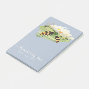 Nature Lovers Countryside Bees Wedding Post-it Notes