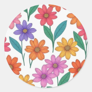 Nature Lovers, Nature Art, Flowers Classic Round Sticker