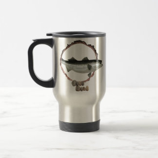 Nature lovers striped bass travel mug. mug