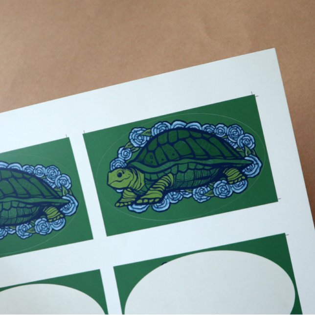 Nature Lovers Turtle Art Turtles                   Oval Sticker (Creator Uploaded)