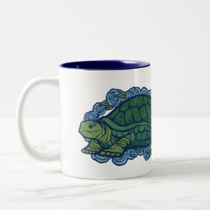 Nature Lovers Turtle Art Turtles Two-Tone Coffee Mug