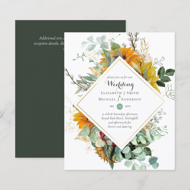 Nature Lovers Wedding Foral Greenery Rustic Boho  (Front/Back)