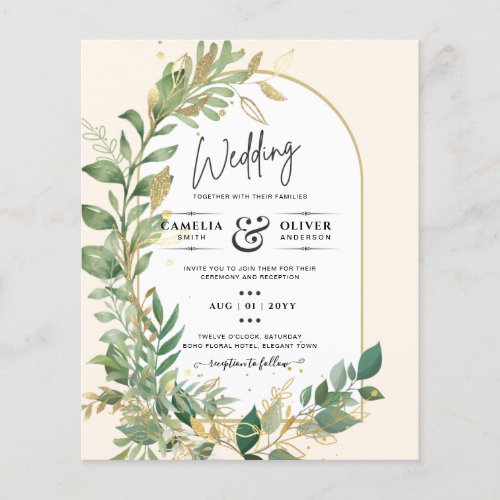 Nature Lovers Wedding Foral Greenery Rustic Boho  Flyer