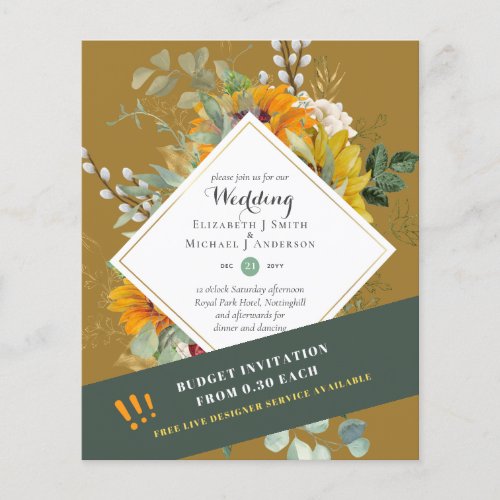 Nature Lovers Wedding Foral Greenery Rustic Boho  Flyer