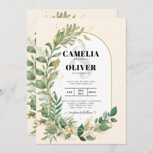 Nature Lovers Wedding Foral Greenery Rustic Boho Invitation