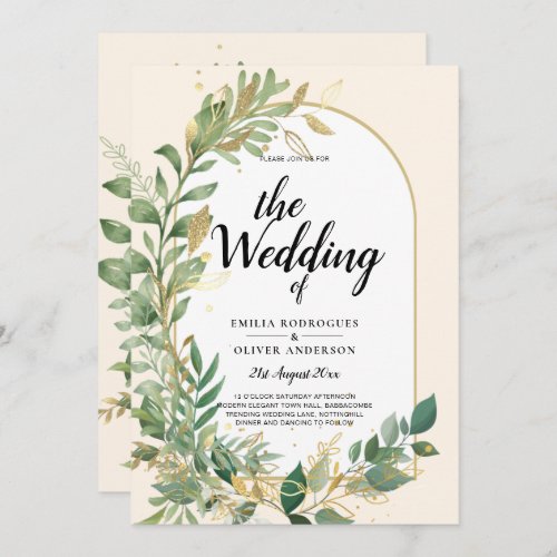 Nature Lovers Wedding Foral Greenery Rustic Boho  Invitation