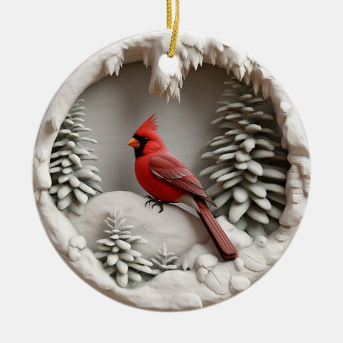 Nature_Loving Friends Christmas Red Cardinal Ceramic Ornament