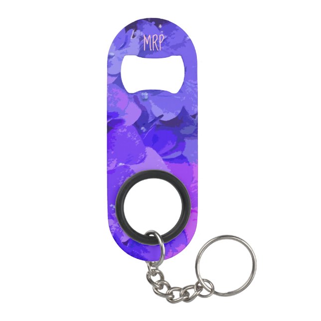 *~* Nature Macro Floral Purple Hydrangea Keychain Bottle Opener (Back)