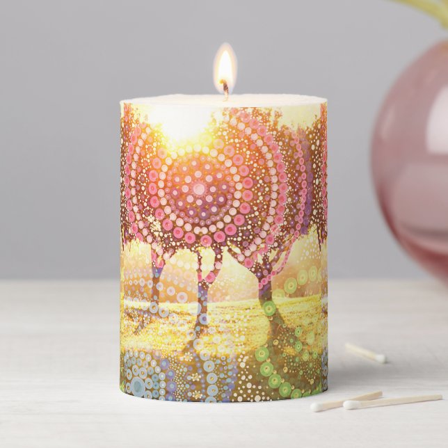 Nature Mandala Pillar Candle (In Situ)
