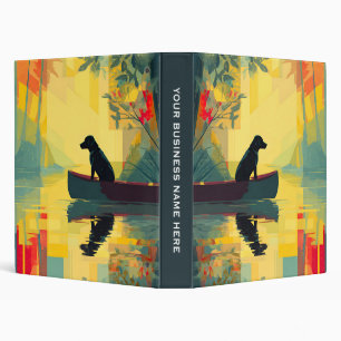 Nature Minimalist Black Labrador Canoe 3 Ring Binder