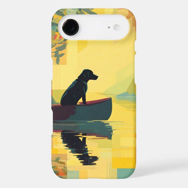 Nature Minimalist Black Labrador Canoe Case-Mate iPhone Case (Back)