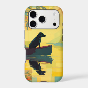 Nature Minimalist Black Labrador Canoe iPhone 17 Pro Case