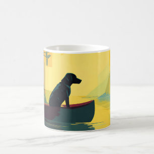 Nature Minimalist Black Labrador Canoe Coffee Mug