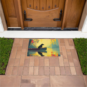Nature Minimalist Black Labrador Canoe Doormat