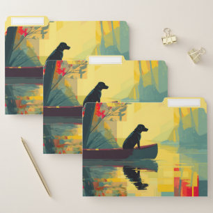 Nature Minimalist Black Labrador Canoe File Folder