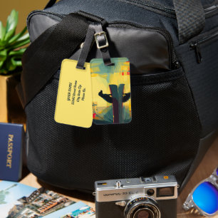 Nature Minimalist Black Labrador Canoe Luggage Tag