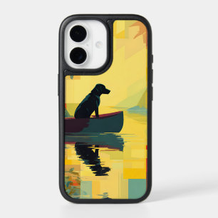 Nature Minimalist Black Labrador Canoe iPhone 17 Case