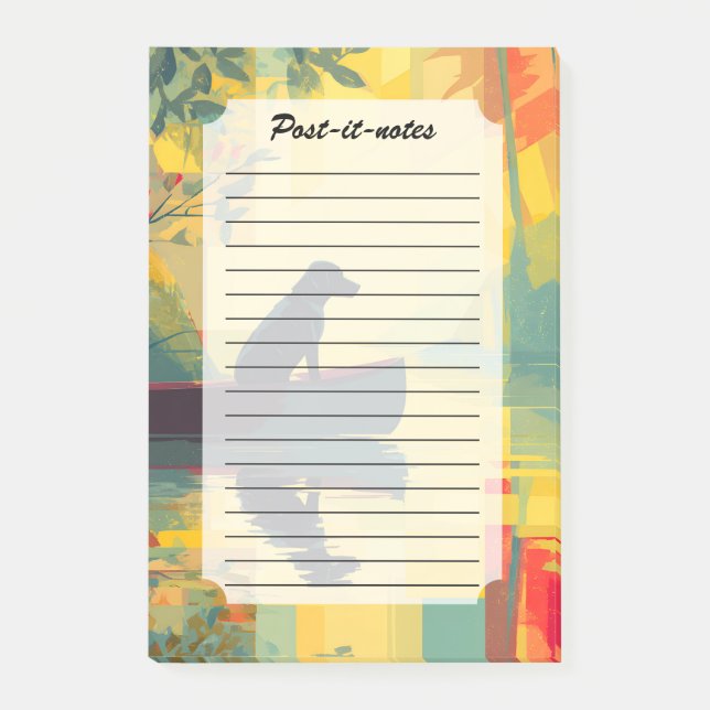 Nature Minimalist Black Labrador Canoe Post-it Notes (Front)