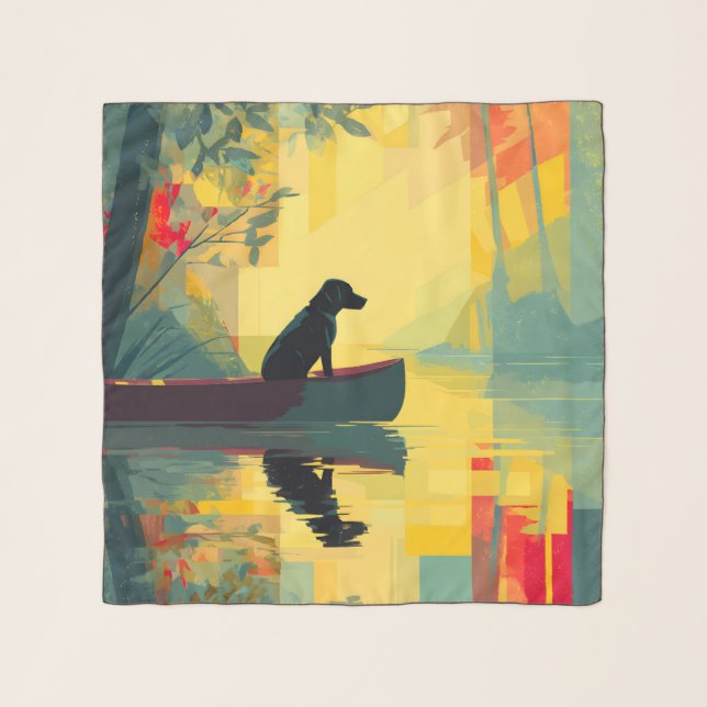 Nature Minimalist Black Labrador Canoe Scarf (Front)