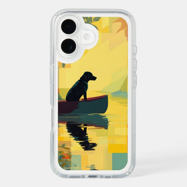 Nature Minimalist Black Labrador Canoe Speck iPhone Case (Front)