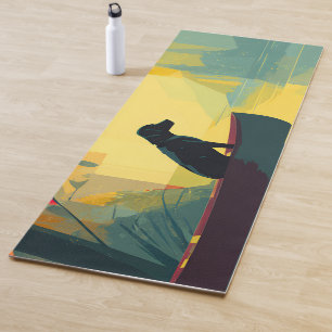 Nature Minimalist Black Labrador Canoe Yoga Mat