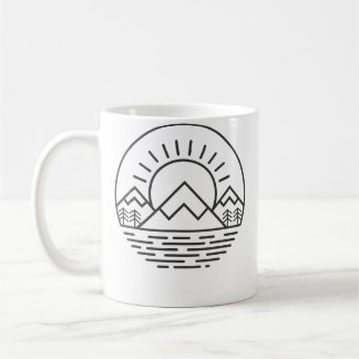 Nature Minimalist Mountains Camping Hiking Coffee Mug