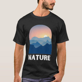 Nature Morning Sunrise Over Mountains Wilderness L T-Shirt