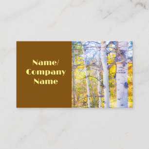 nature mountain aspen trees  autumn colors photo  business card