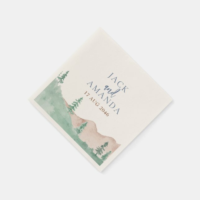 Nature Mountain Forest Wedding Decoration Nakins Napkins (Corner)
