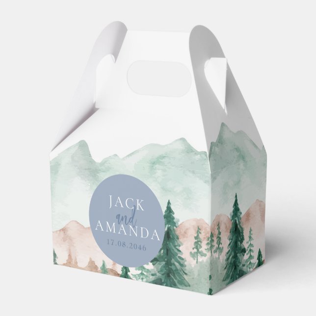 Nature Mountain Forest Wedding Favor Box (Front Side)