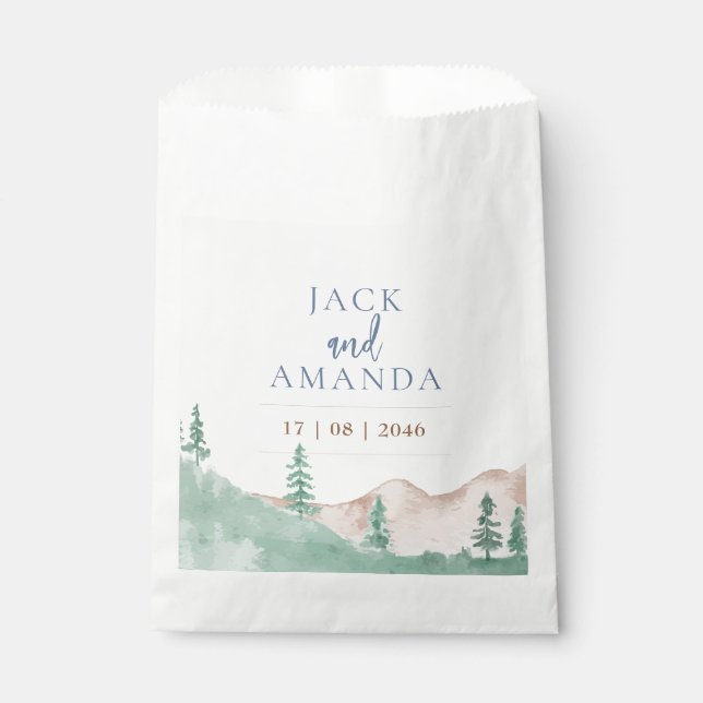 Nature Mountain Forest Wedding Favors Bag (Front)