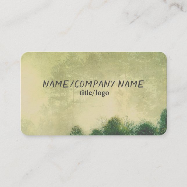 nature mountain pine trees photo art business card (Front)
