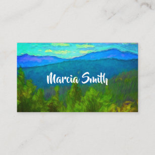 nature mountain scene landscape art custom business card