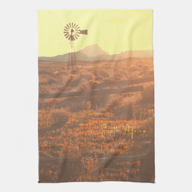 Nature Mountain South Africa ZA Wind Pump Kitchen Towel (Vertical)