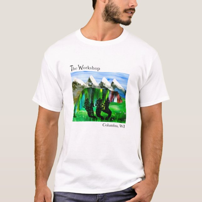 Nature Mountains Bear Trees Men's Basic T-Shirt (Front)