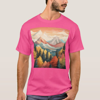 Nature Mountains Pattern Active T-Shirt