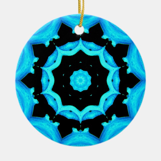 NATURE OCEAN BLUE CERAMIC ORNAMENT (Front)