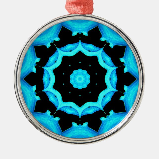 NATURE OCEAN BLUE METAL ORNAMENT (Front)