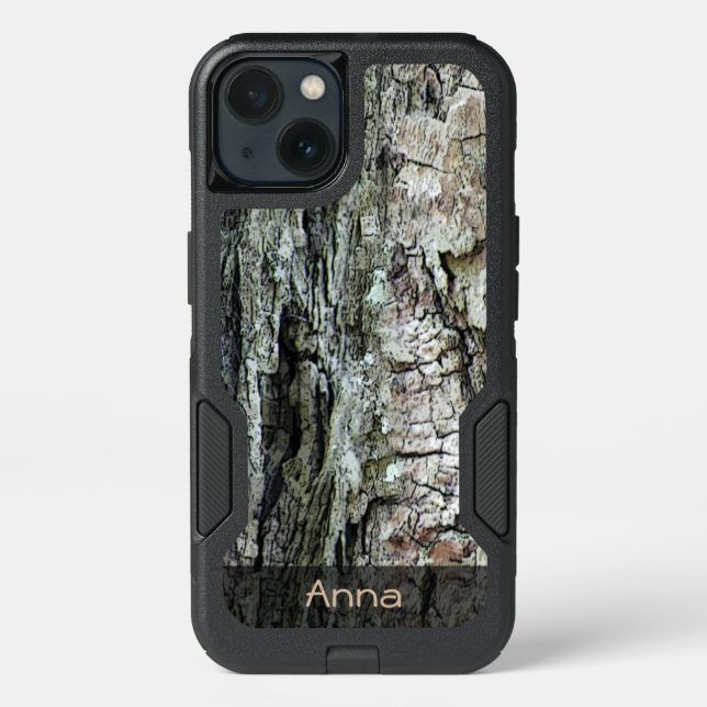 Nature Old Pine Bark Photo any Text Otterbox iPhone Case (Back)