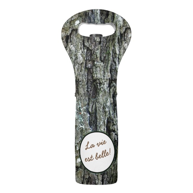 Nature Old Pine Bark Photo any Text Wine Bag (Front)