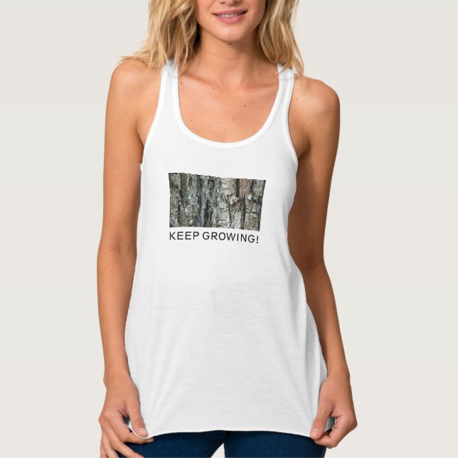 Nature Old Pine Bark Photo Keep Growing Tank Top (Front)